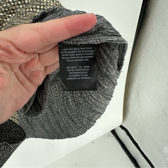 Anthropologie Sabina Musayev Gold and Grey Metallic Long Sleeve Dress Size small - Picture 9 of 9